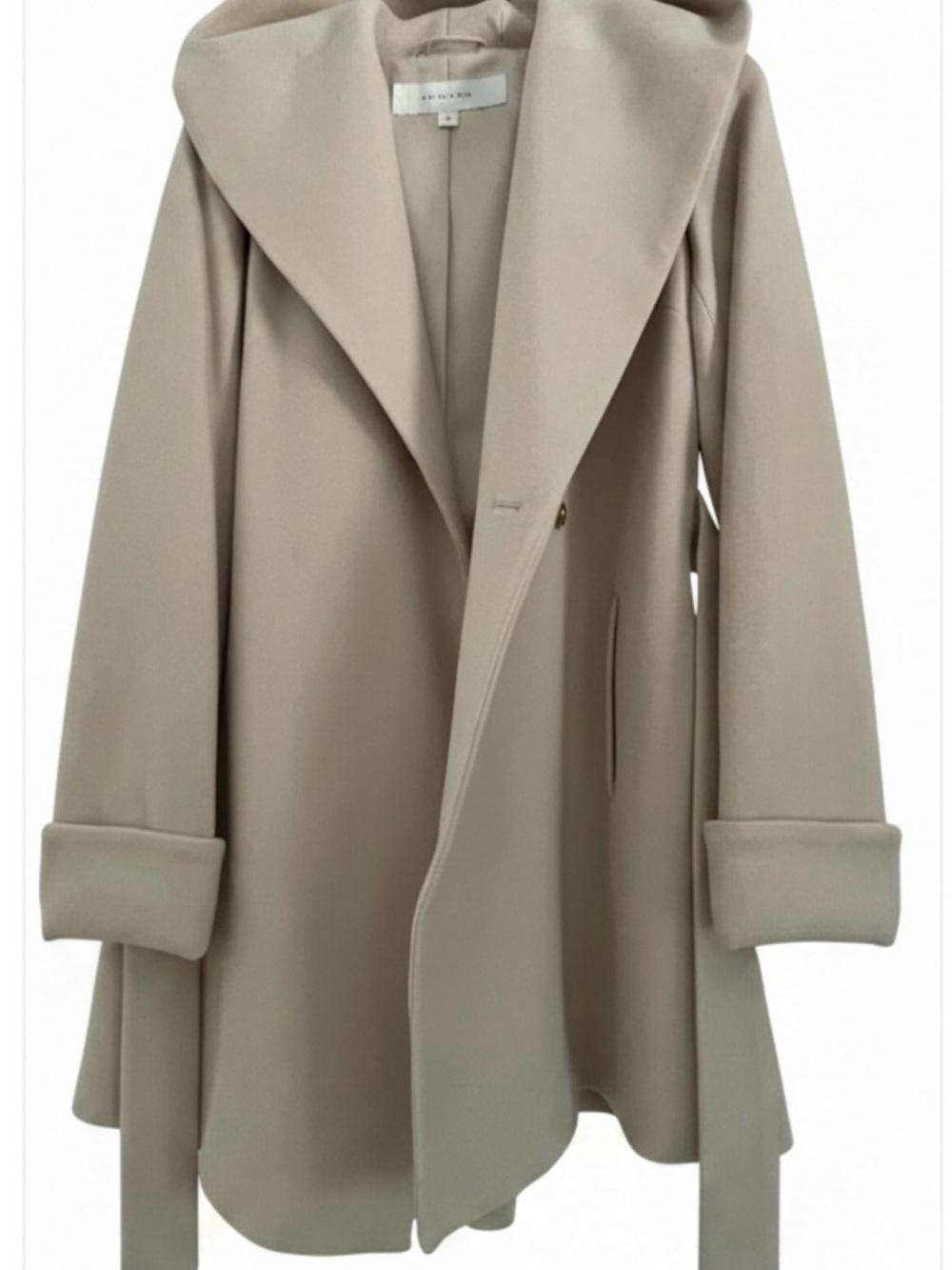 Weekday Neutral Beige Hooded Trench Coat